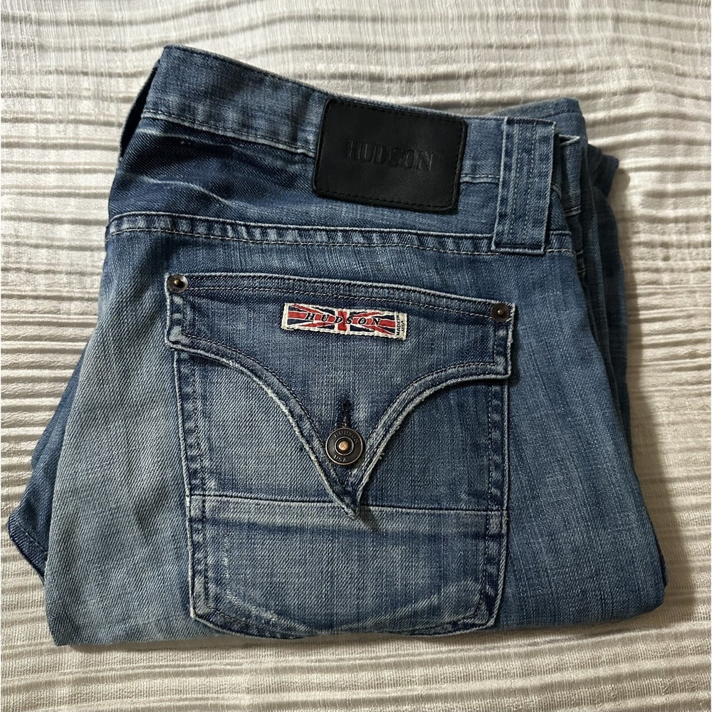Hudson Men's Vintage Webber Flap Pocket Bootcut Jeans, 33x31